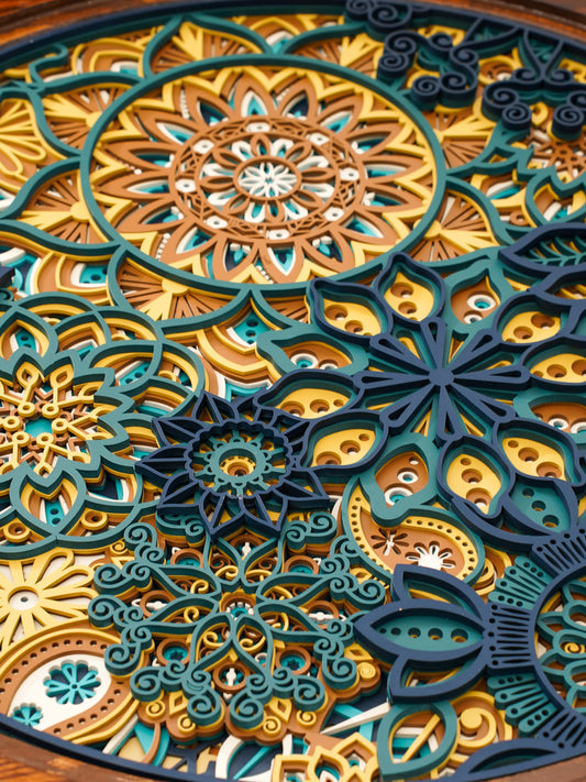 Infinite Teakwood Coffee Table Horizon Loop — 3D Contoured Layered Furniture — Modern Minimalist Low-Profile Artisan Piece - velvet & grain