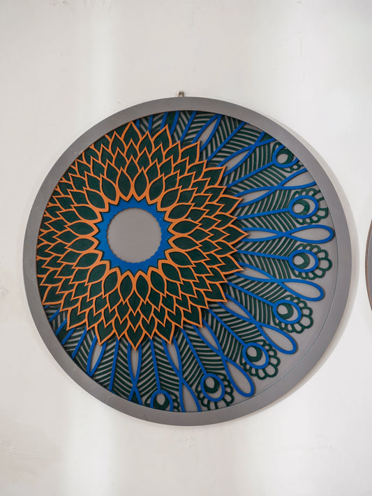 Exotic 3D Wood Art Peacock Prism Combo — Luxury Matching Home Decor Set — Minimalist Laser Cut Jewel-Tone Gallery Wall - velvet & grain