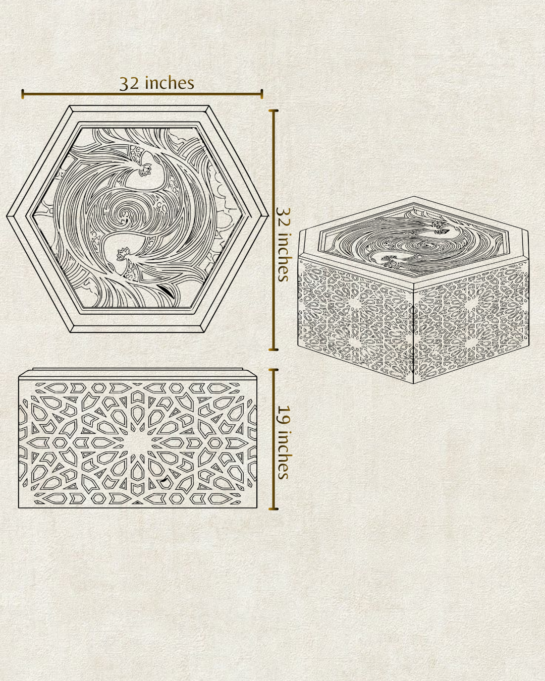 Alhambra Hex Coffee Table