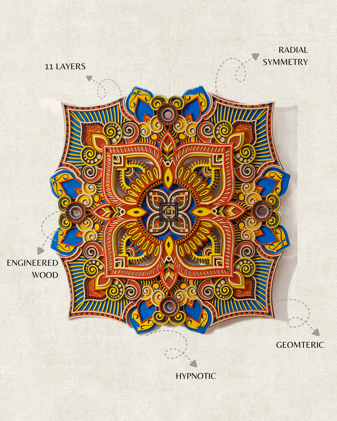 Kaleidoscope Rose Wall Decor