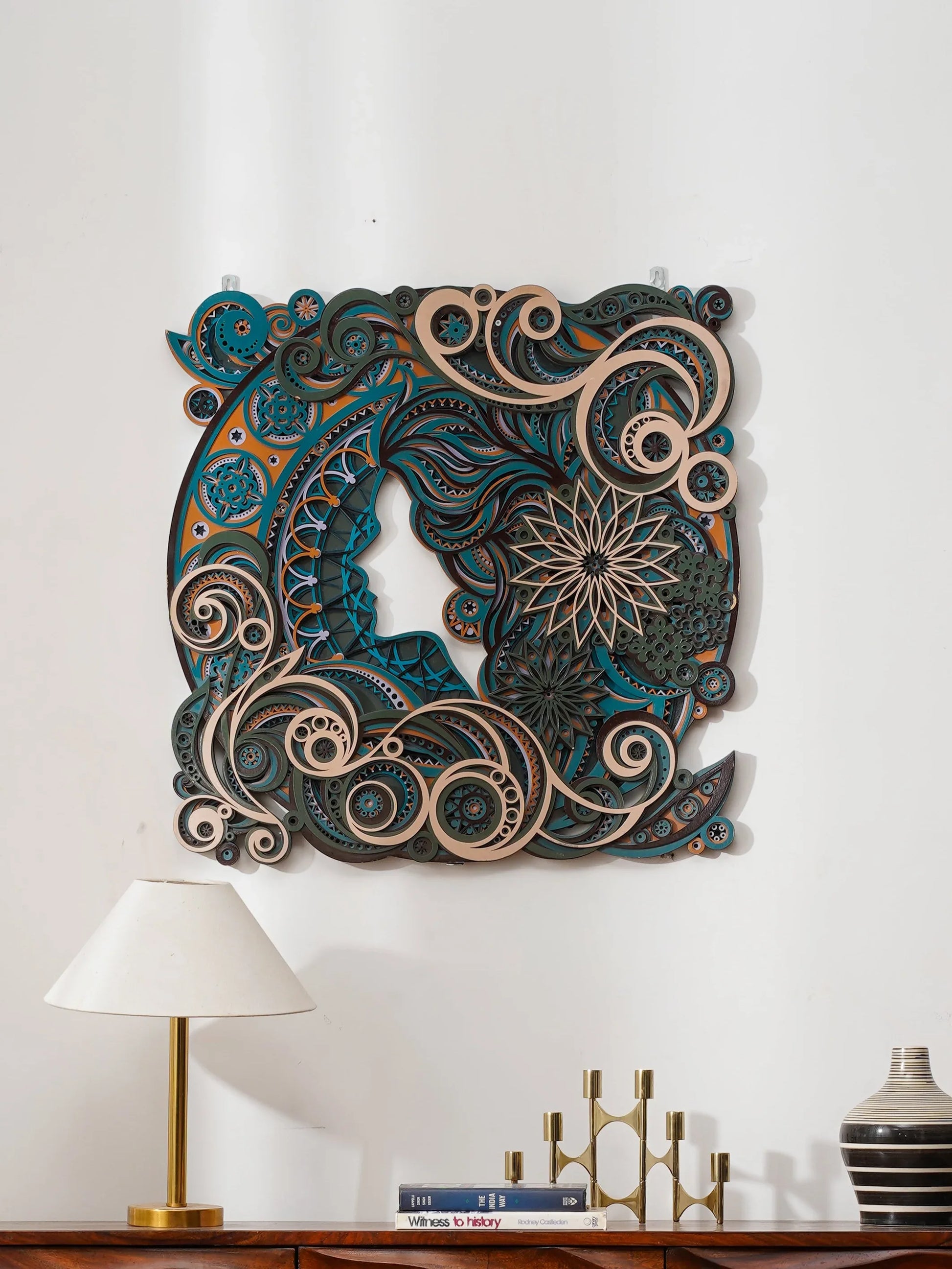 Eco-Luxury Biophilic Wood Art Gaia’s Reflection — 3D Earth Tone Home Decor — Modern Laser Cut Sustainable Birch Sculpture - velvet & grain