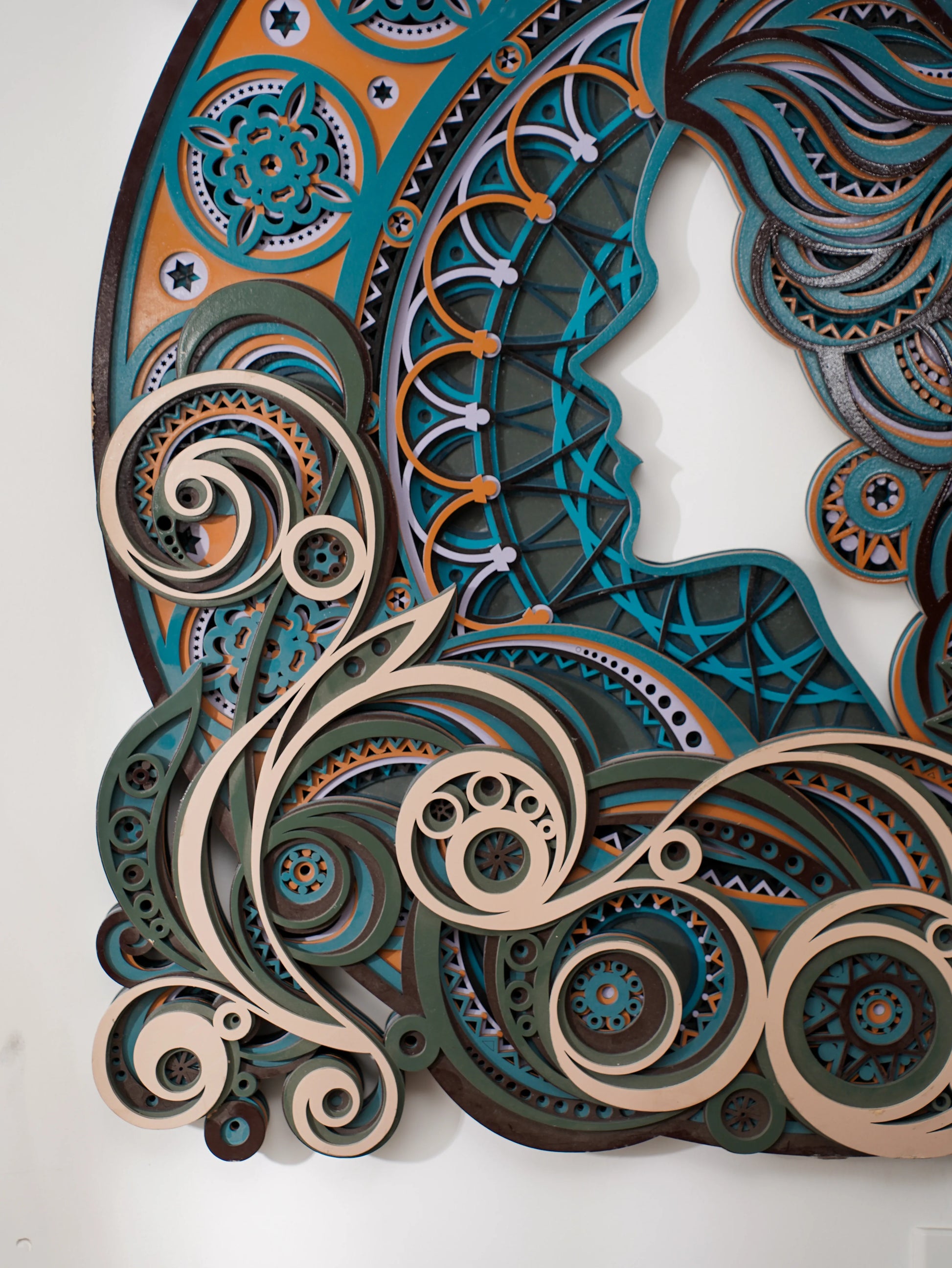 Eco-Luxury Biophilic Wood Art Gaia’s Reflection — 3D Earth Tone Home Decor — Modern Laser Cut Sustainable Birch Sculpture - velvet & grain