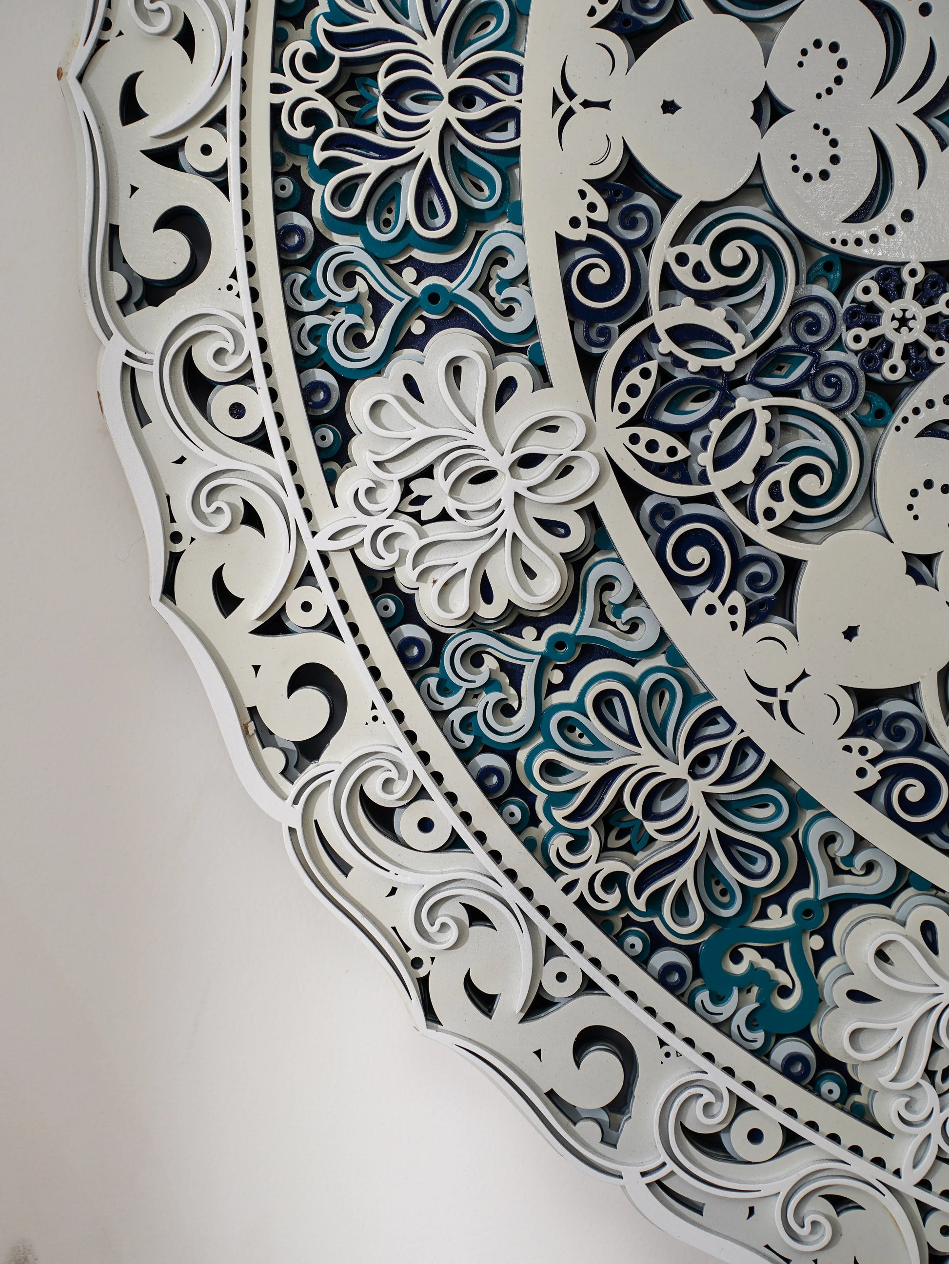 Modern Wall Art Crystal Peony - Luxury 3D Wood Wall Decor - Minimalist Multilayered Floral Art - velvet & grain