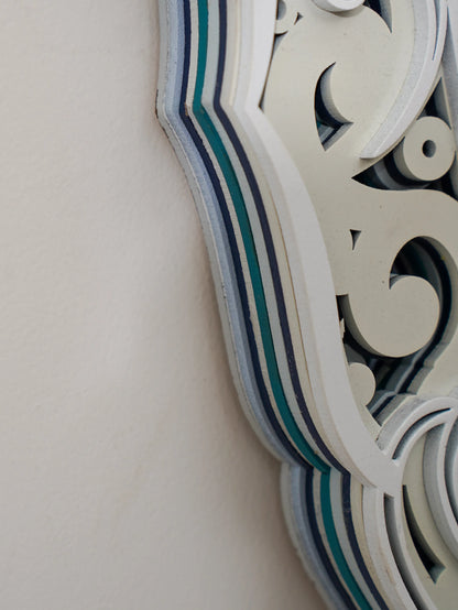 Modern Wall Art Crystal Peony - Luxury 3D Wood Wall Decor - Minimalist Multilayered Floral Art - velvet & grain