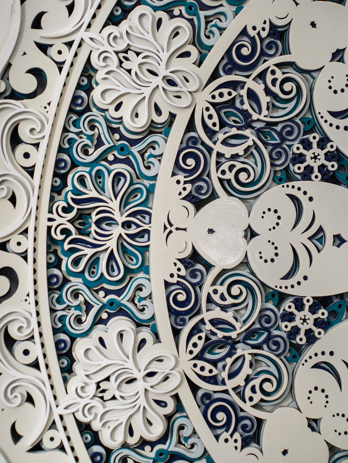 Modern Wall Art Crystal Peony - Luxury 3D Wood Wall Decor - Minimalist Multilayered Floral Art - velvet & grain