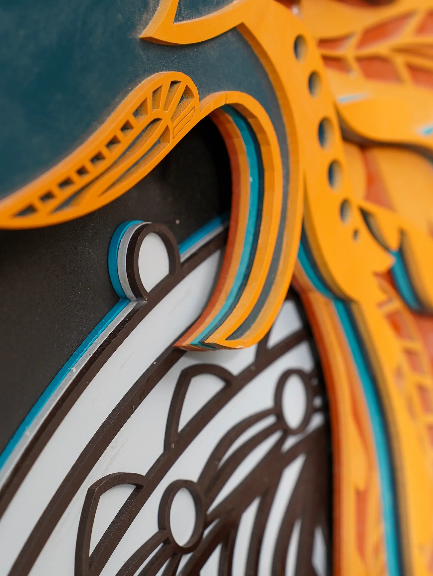 Luxury Modern Wall Art Golden Phoenix Triptych - 3 Piece 3D Wood Wall Decor - Large Multilayered Gold Art - velvet & grain