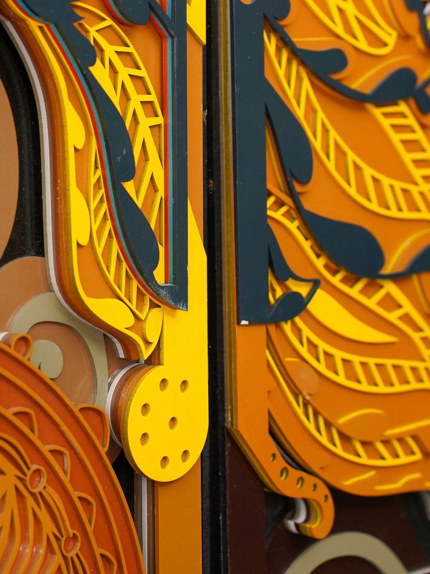 Luxury Modern Wall Art Golden Phoenix Triptych - 3 Piece 3D Wood Wall Decor - Large Multilayered Gold Art - velvet & grain