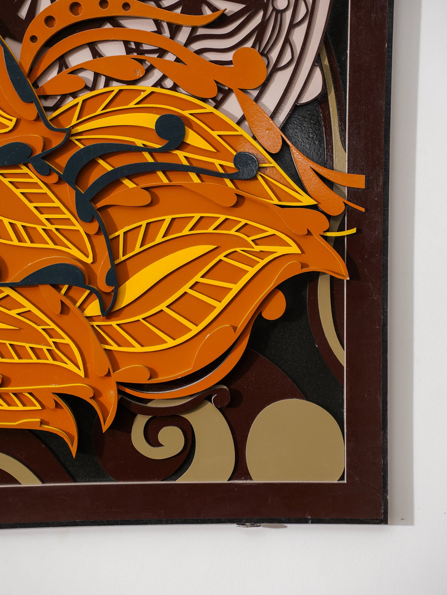 Luxury Modern Wall Art Golden Phoenix Triptych - 3 Piece 3D Wood Wall Decor - Large Multilayered Gold Art - velvet & grain