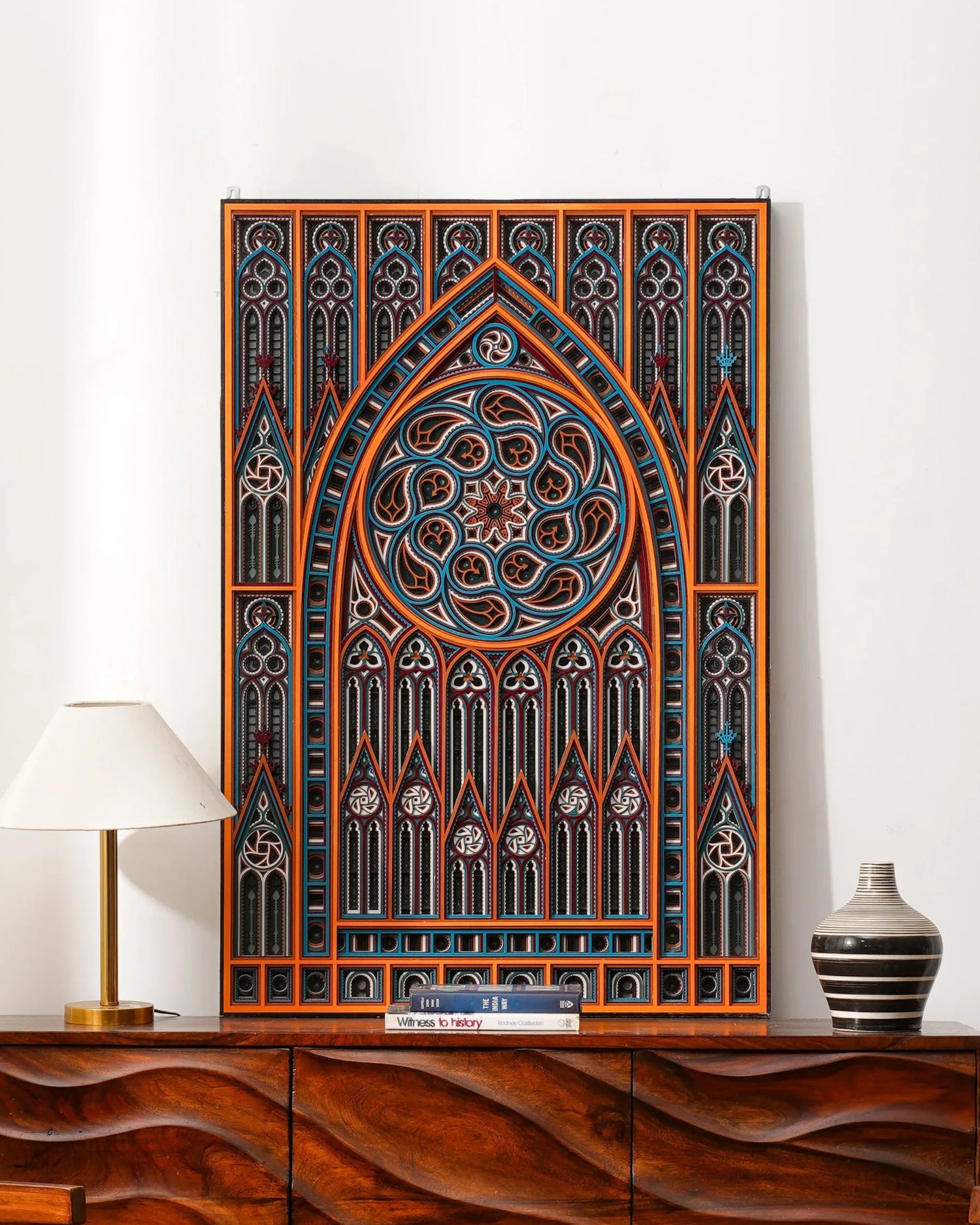 Victorian Dark Academia Wood Art Gothic Grace — Intricate 3D Laser Cut Decor — Luxury Blackwork Layered Wall Sculpture - velvet & grain