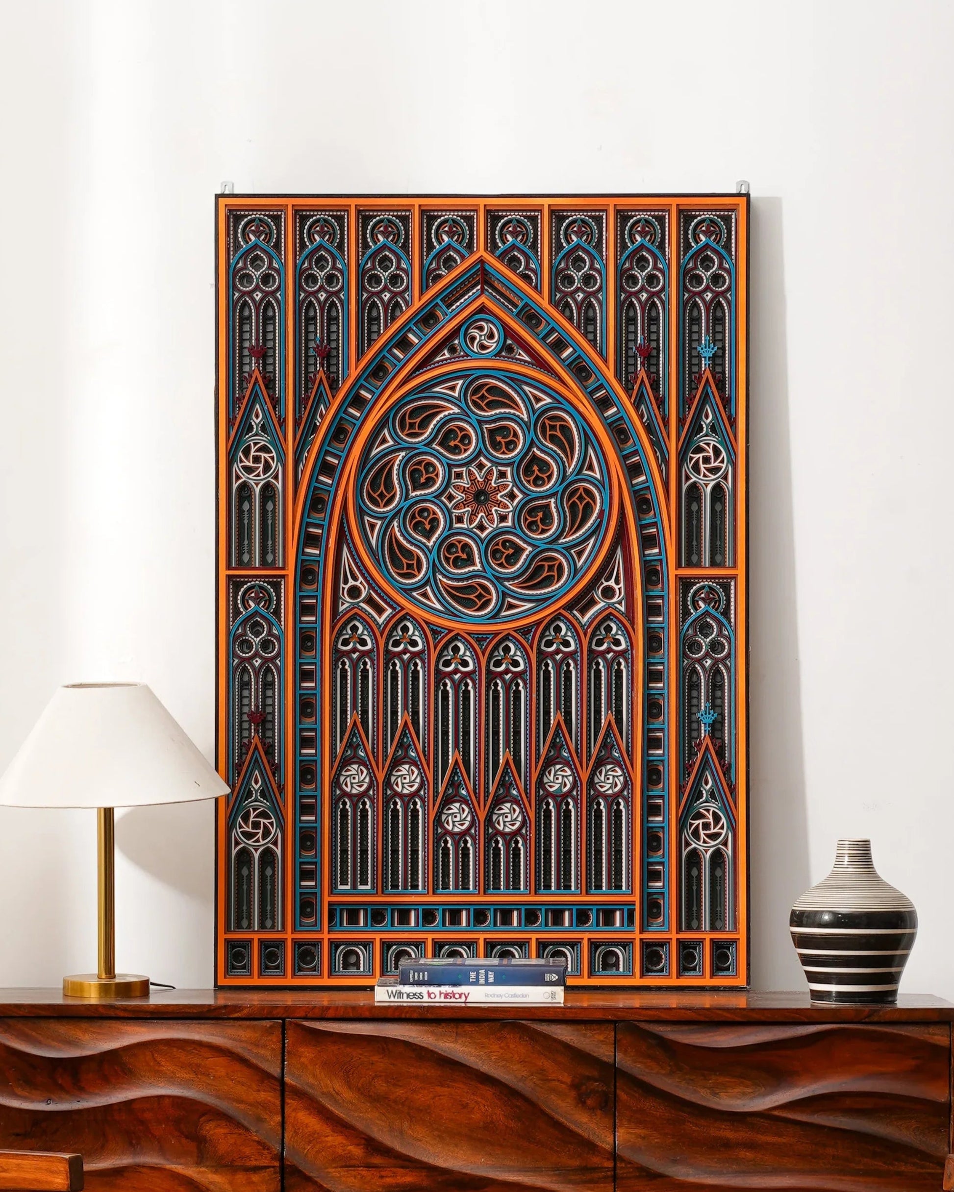 Victorian Dark Academia Wood Art Gothic Grace — Intricate 3D Laser Cut Decor — Luxury Blackwork Layered Wall Sculpture - velvet & grain