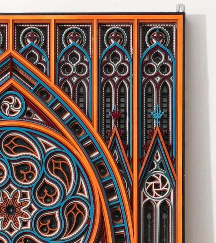 Victorian Dark Academia Wood Art Gothic Grace — Intricate 3D Laser Cut Decor — Luxury Blackwork Layered Wall Sculpture - velvet & grain