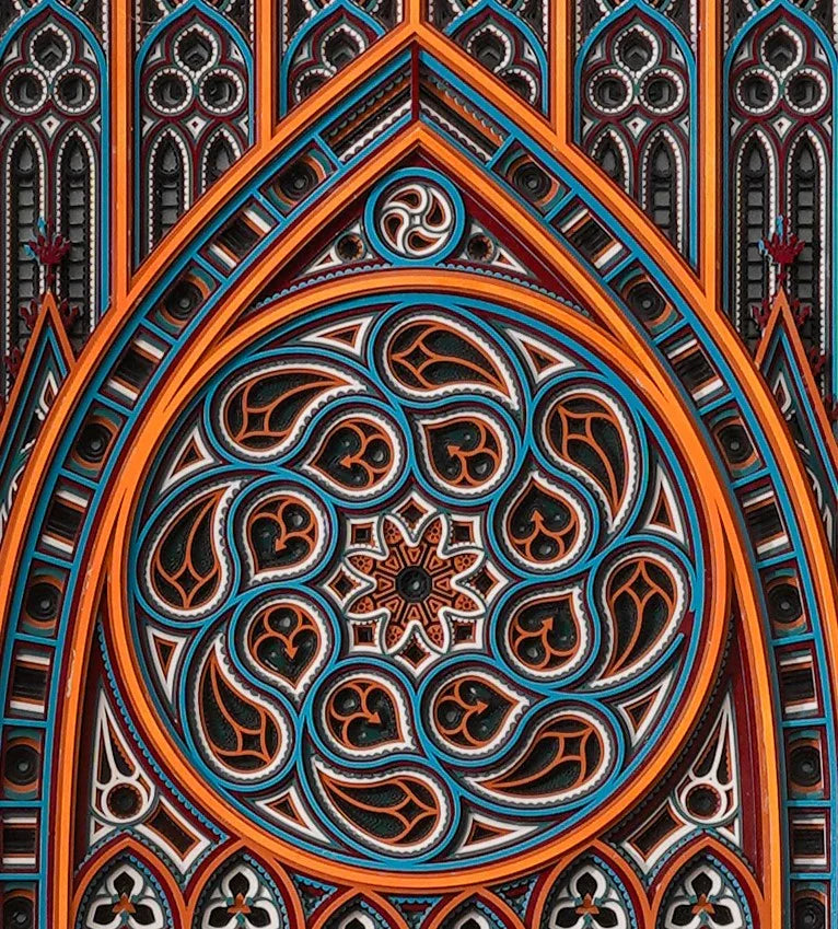 Victorian Dark Academia Wood Art Gothic Grace — Intricate 3D Laser Cut Decor — Luxury Blackwork Layered Wall Sculpture - velvet & grain