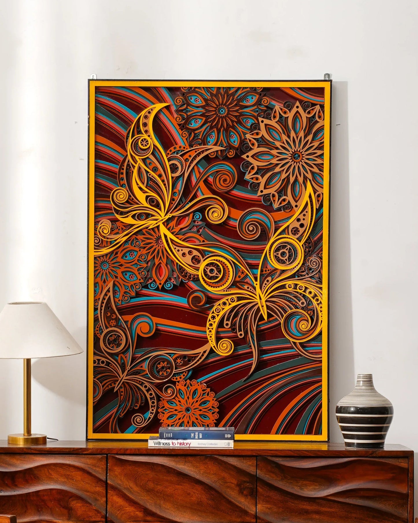 Ethereal 3D Wood Art Butterfly Symphony — Intricate Laser Cut Filigree Decor — Modern Layered Birch Wall Relief Sculpture - velvet & grain