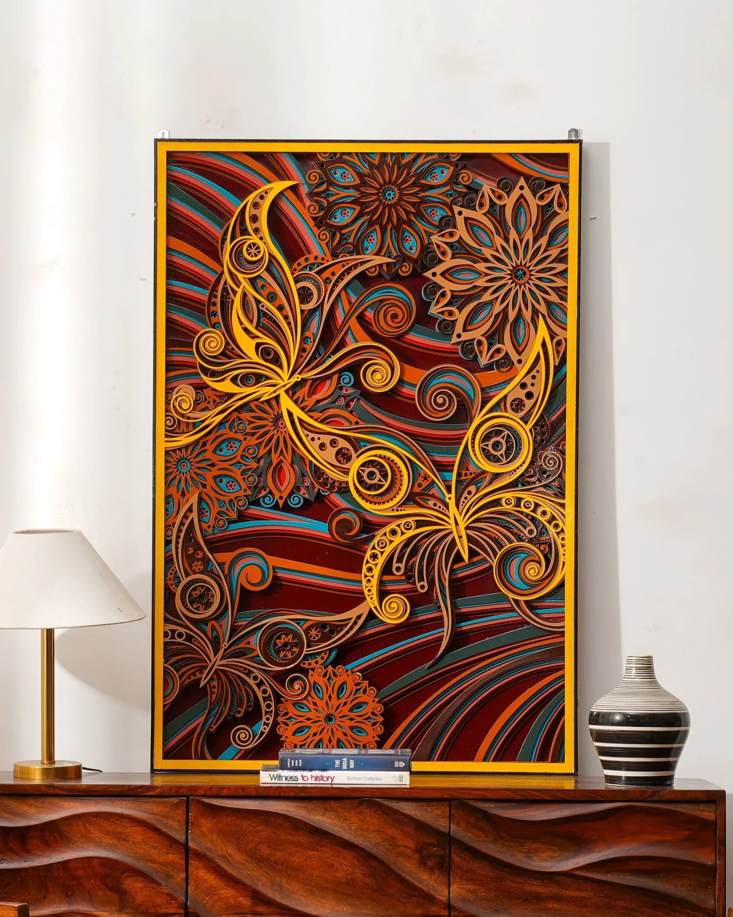 Ethereal 3D Wood Art Butterfly Symphony — Intricate Laser Cut Filigree Decor — Modern Layered Birch Wall Relief Sculpture - velvet & grain