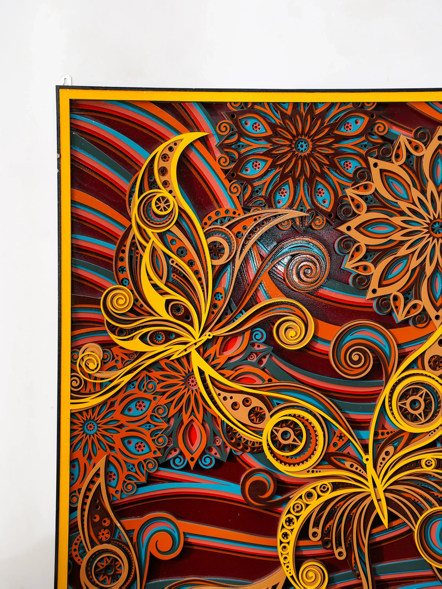 Ethereal 3D Wood Art Butterfly Symphony — Intricate Laser Cut Filigree Decor — Modern Layered Birch Wall Relief Sculpture - velvet & grain