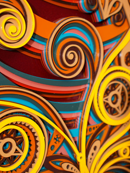 Ethereal 3D Wood Art Butterfly Symphony — Intricate Laser Cut Filigree Decor — Modern Layered Birch Wall Relief Sculpture - velvet & grain