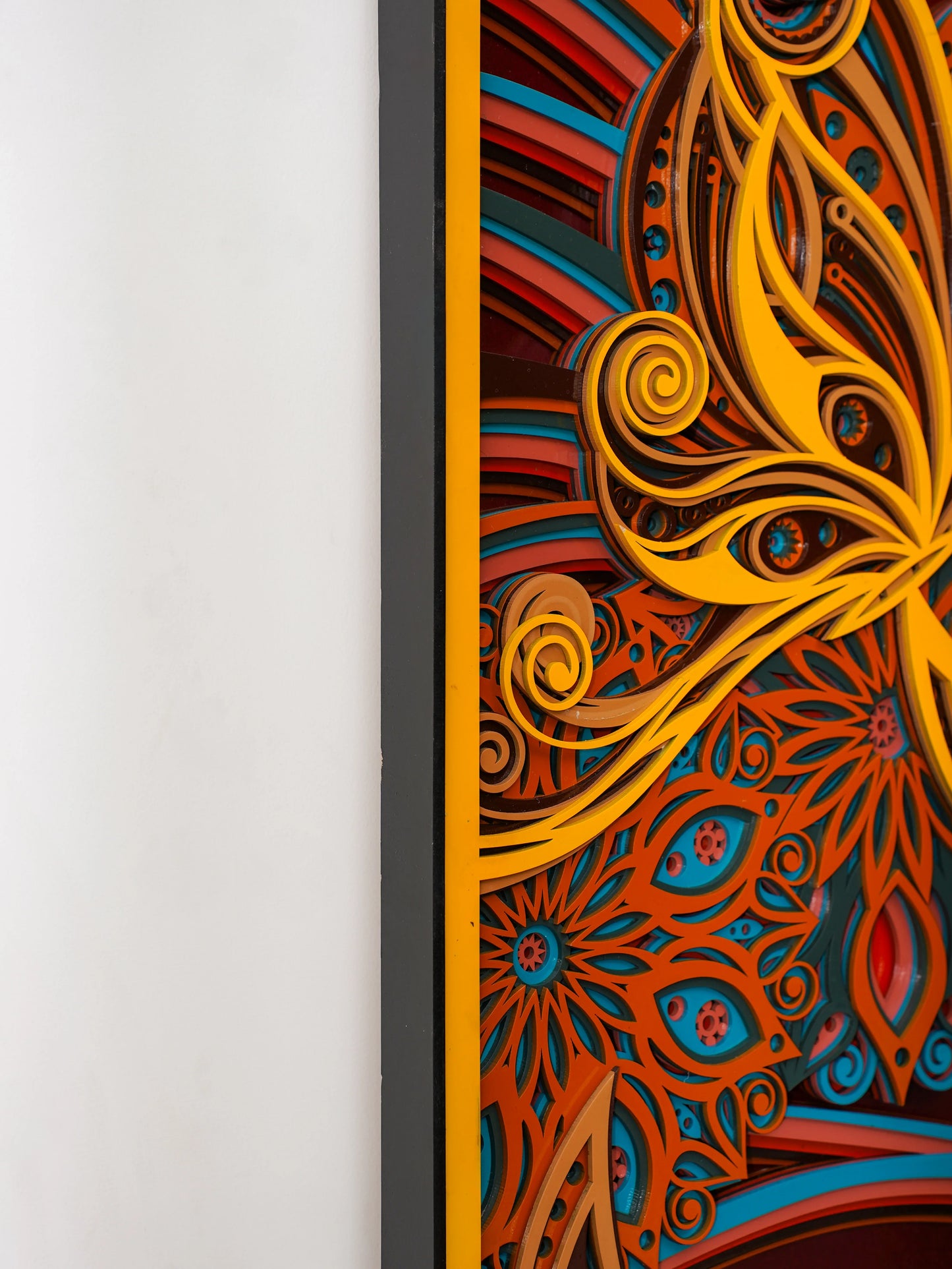 Ethereal 3D Wood Art Butterfly Symphony — Intricate Laser Cut Filigree Decor — Modern Layered Birch Wall Relief Sculpture - velvet & grain