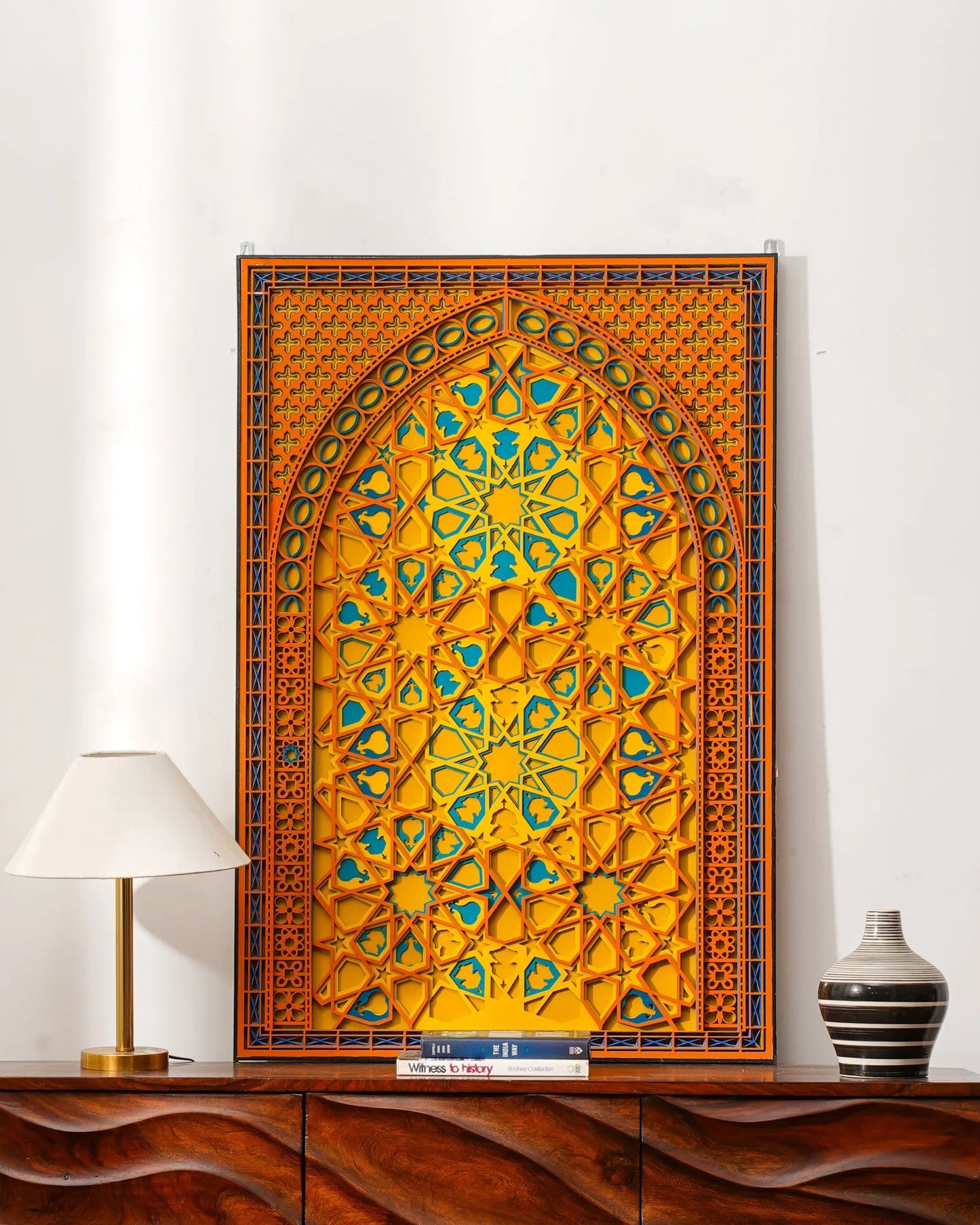 Golden-Hour 3D Wood Art Multiverse Marigold — Luxe 7-Tier Layered Decor — Modern Floral Laser Cut Fretwork Sculpture - velvet & grain
