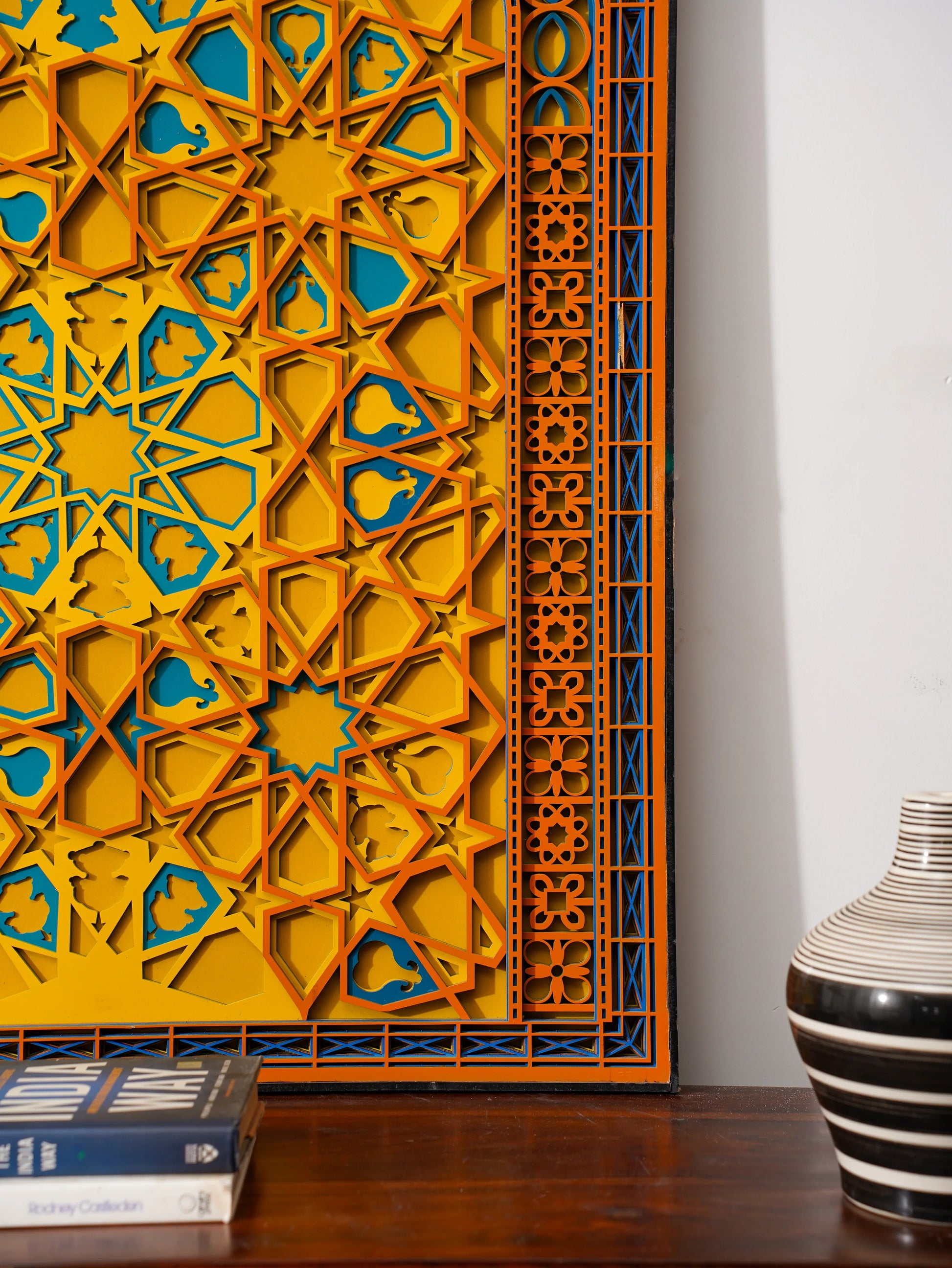 Golden-Hour 3D Wood Art Multiverse Marigold — Luxe 7-Tier Layered Decor — Modern Floral Laser Cut Fretwork Sculpture - velvet & grain