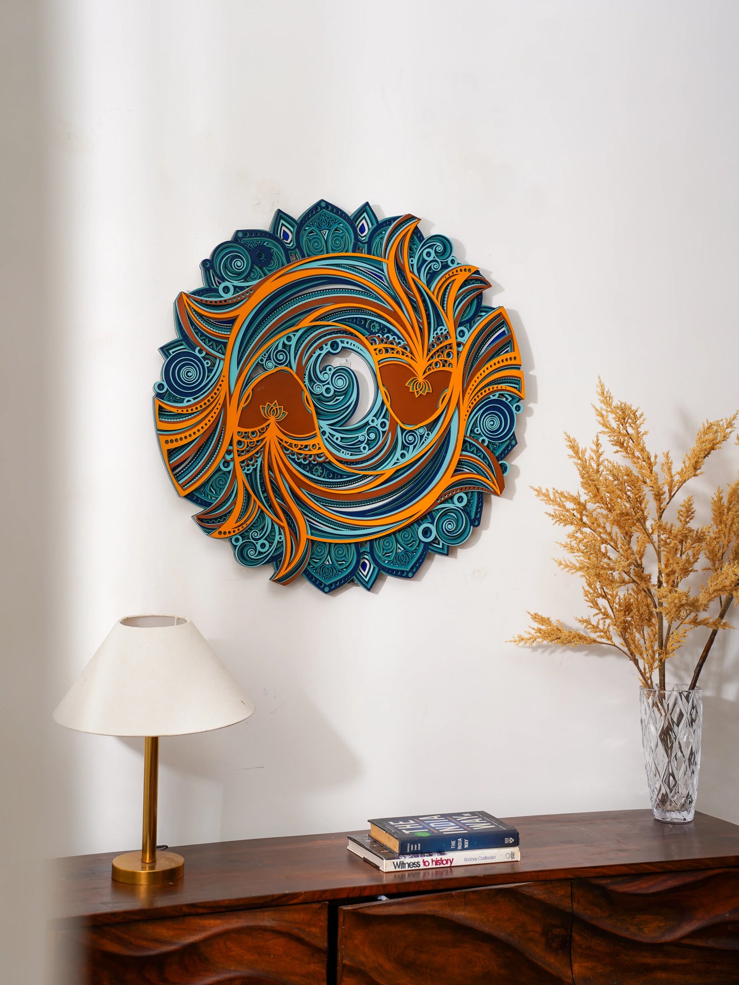 Zen Harmony 3D Wood Wall Art Yin-Yang Balance — Minimalist Teakwood Style Decor — Modern Laser Cut Symbolic Home Sculpture - velvet & grain