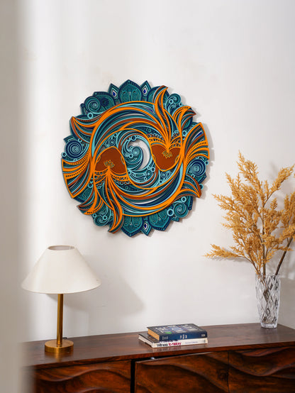 Zen Harmony 3D Wood Wall Art Yin-Yang Balance — Minimalist Teakwood Style Decor — Modern Laser Cut Symbolic Home Sculpture - velvet & grain