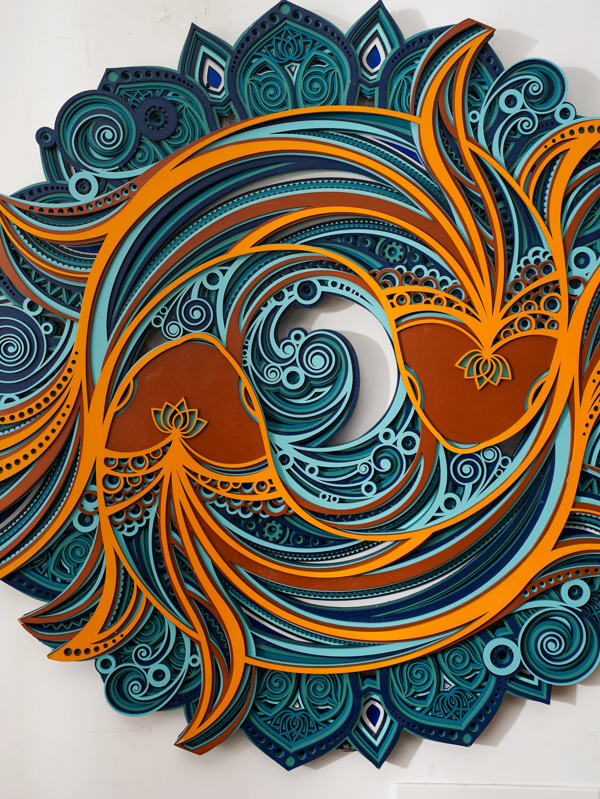 Zen Harmony 3D Wood Wall Art Yin-Yang Balance — Minimalist Teakwood Style Decor — Modern Laser Cut Symbolic Home Sculpture - velvet & grain