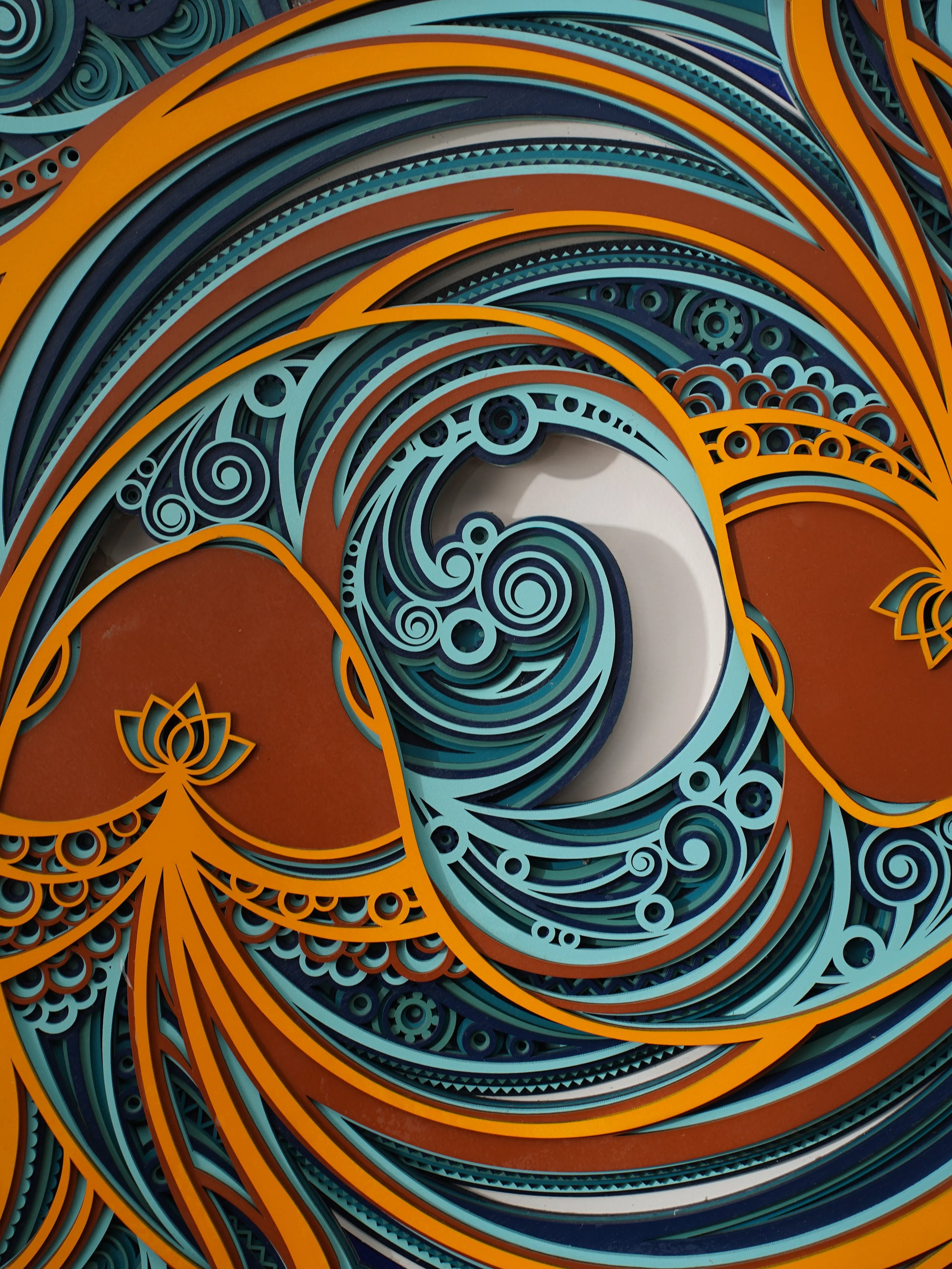 Zen Harmony 3D Wood Wall Art Yin-Yang Balance — Minimalist Teakwood Style Decor — Modern Laser Cut Symbolic Home Sculpture - velvet & grain