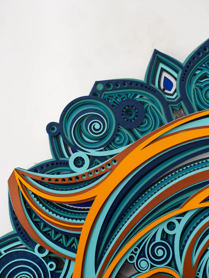 Zen Harmony 3D Wood Wall Art Yin-Yang Balance — Minimalist Teakwood Style Decor — Modern Laser Cut Symbolic Home Sculpture - velvet & grain