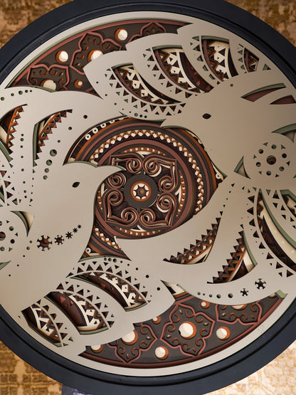 Aerodynamic Teakwood Coffee Table Terra Flight — 3D Sculptural Organic Furniture — Modern Floating-Effect Artisan Piece - velvet & grain