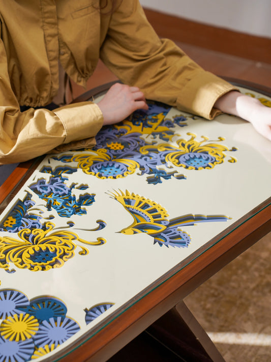 Avant-Garde Teakwood Coffee Table Z Tear-drop — 3D Fluid Organic Furniture — Mid-Century Modern Sculptural Accent Piece - velvet & grain