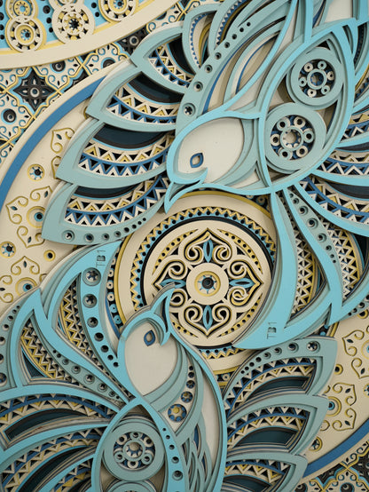 Serene Minimalist 3D Wood Art Birds of Peace — Scandi-Style Layered Home Decor — Modern Laser Cut Symbolic Wall Sculpture - velvet & grain