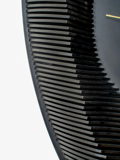 Minimalist 3D Wood Wall Clock Eclipse Void — Recessed Shadow-Play Timepiece — Modern Deep-Tone Silent Boutique Fiberwood Art - velvet & grain