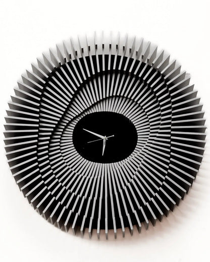 Architectural 3D Wood Wall Clock Terrace Dial — Multi-Layered Shadow-Play Timepiece — Modern Minimalist Silent Art-Grade Composite Decor - velvet & grain