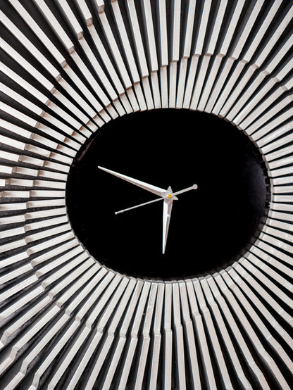 Architectural 3D Wood Wall Clock Terrace Dial — Multi-Layered Shadow-Play Timepiece — Modern Minimalist Silent Art-Grade Composite Decor - velvet & grain