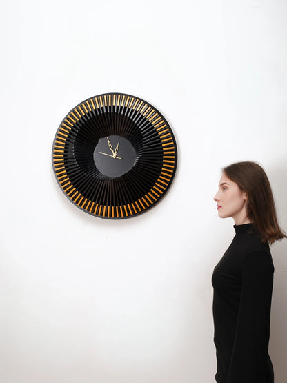 Kinetic 3D Radial Flux Wall Clock — Concentric Geometric Timepiece — Modern Op-Art Silent Art-Grade Composite Decor - velvet & grain