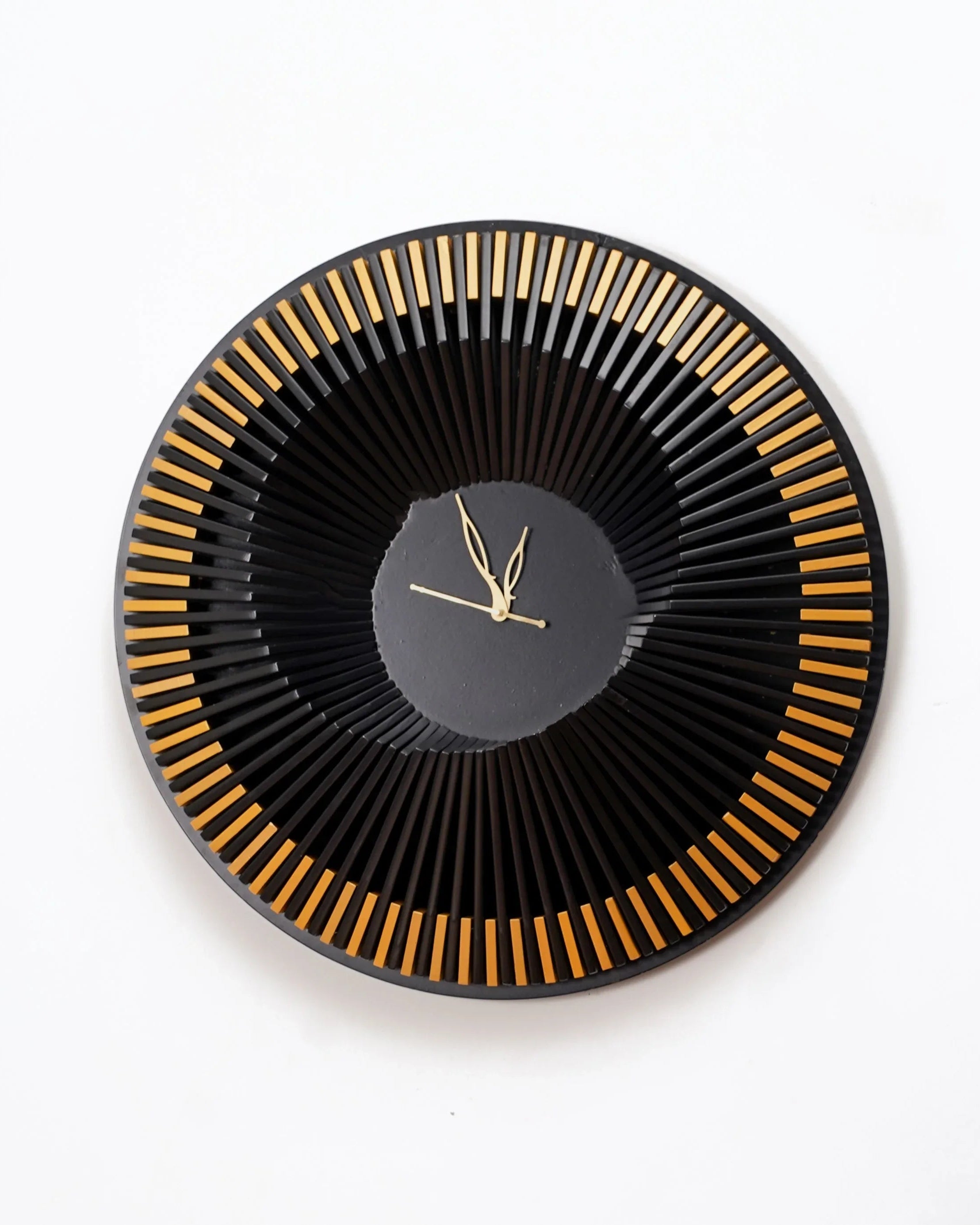 Radial Flux parametric wall clock in a home office