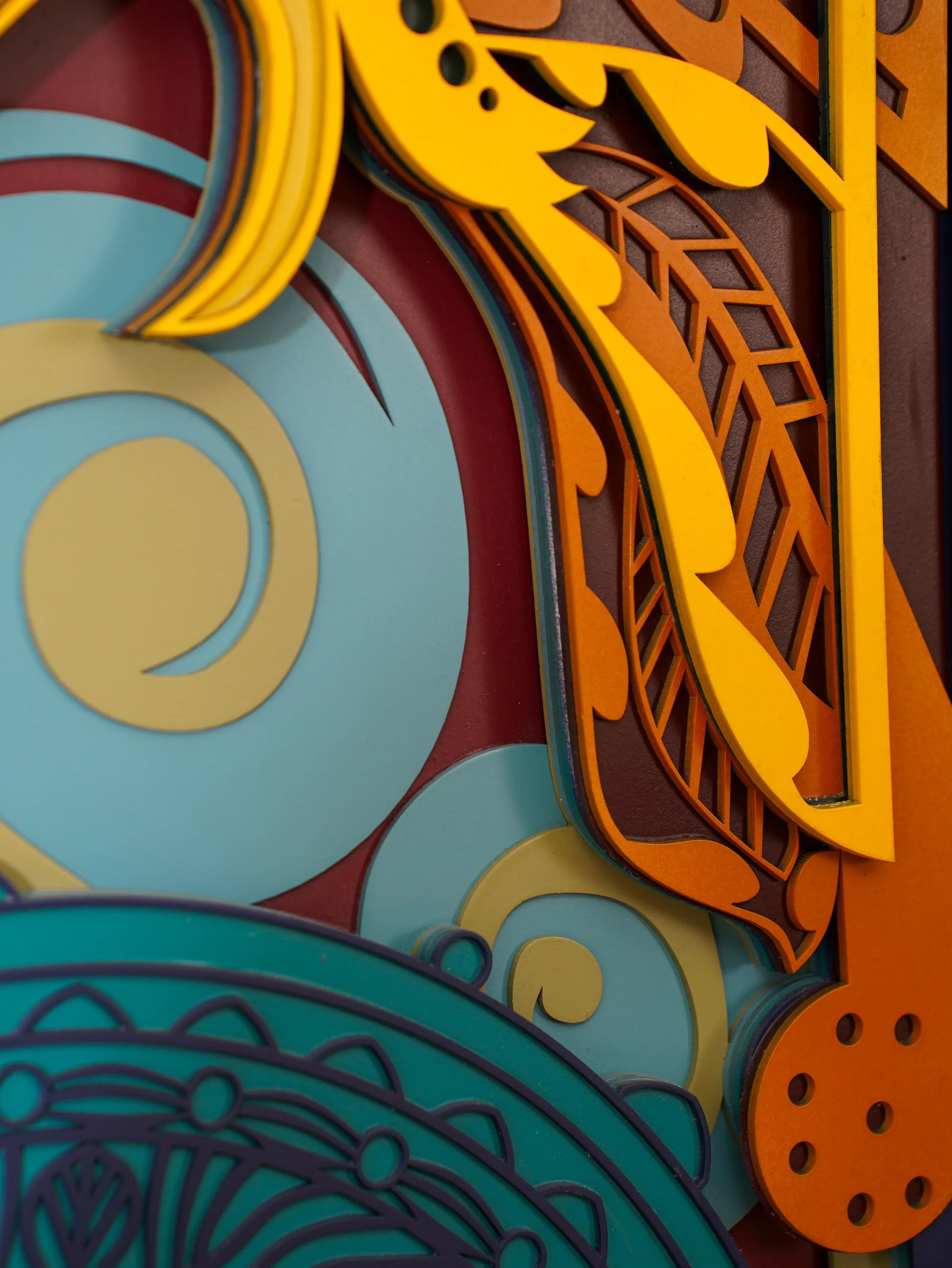 Luxury Modern Wall Art Golden Phoenix Triptych - 3 Piece 3D Wood Wall Decor - Large Multilayered Gold Art - velvet & grain