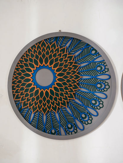 Exotic 3D Wood Art Peacock Prism Combo — Luxury Matching Home Decor Set — Minimalist Laser Cut Jewel-Tone Gallery Wall - velvet & grain