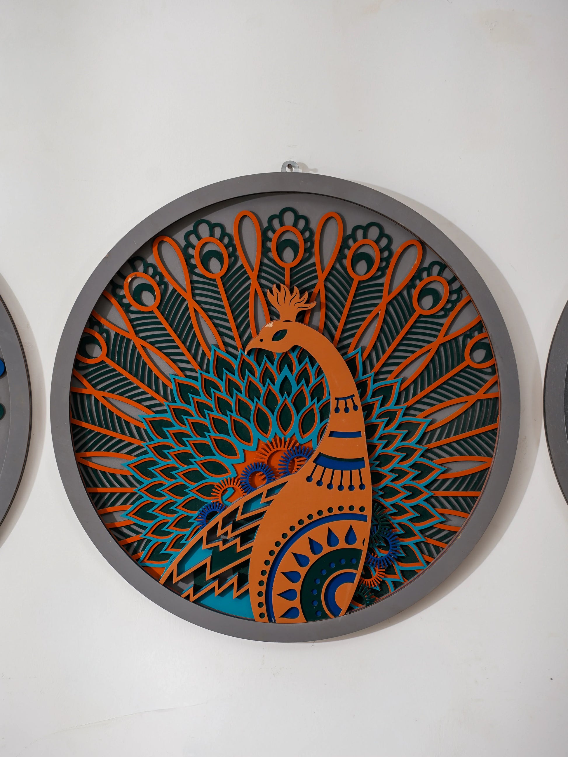 Exotic 3D Wood Art Peacock Prism Combo — Luxury Matching Home Decor Set — Minimalist Laser Cut Jewel-Tone Gallery Wall - velvet & grain