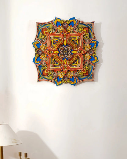 Luxury Minimalist Kaleidoscope Rose Wall Art - Modern 3D Wood Decor - Geometric Layered Flower Mandala Sculpture - velvet & grain