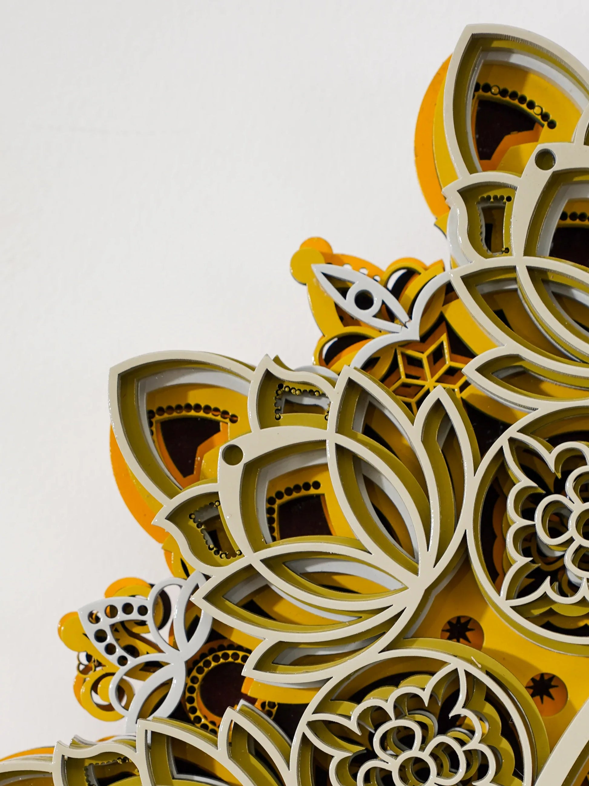 Architectural Feature Mirror Sterreo - 3D Structural Wood Frame Decor - Industrial Layered Geometric Wood Art - velvet & grain