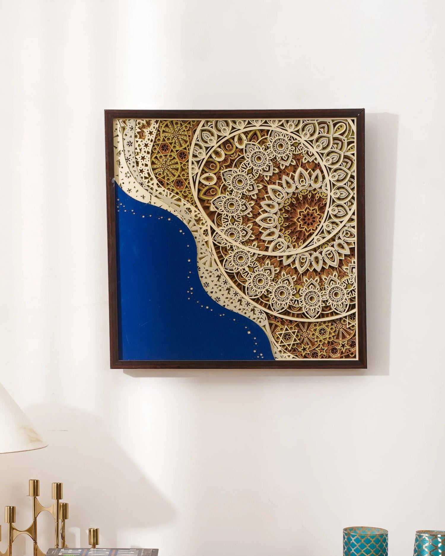 Celestial Cosmic Wood Art Galacta — Avant-Garde 3D Deep-Space Decor — Infinity Layered Stellar Sculpture - velvet & grain