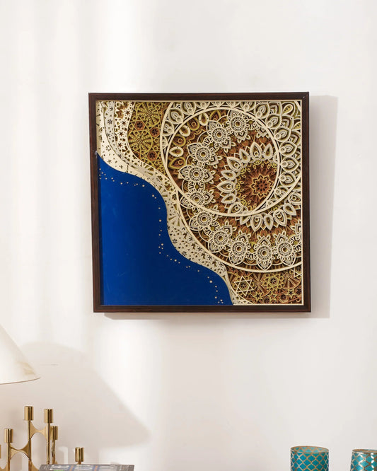 Celestial Cosmic Wood Art Galacta — Avant-Garde 3D Deep-Space Decor — Infinity Layered Stellar Sculpture - velvet & grain