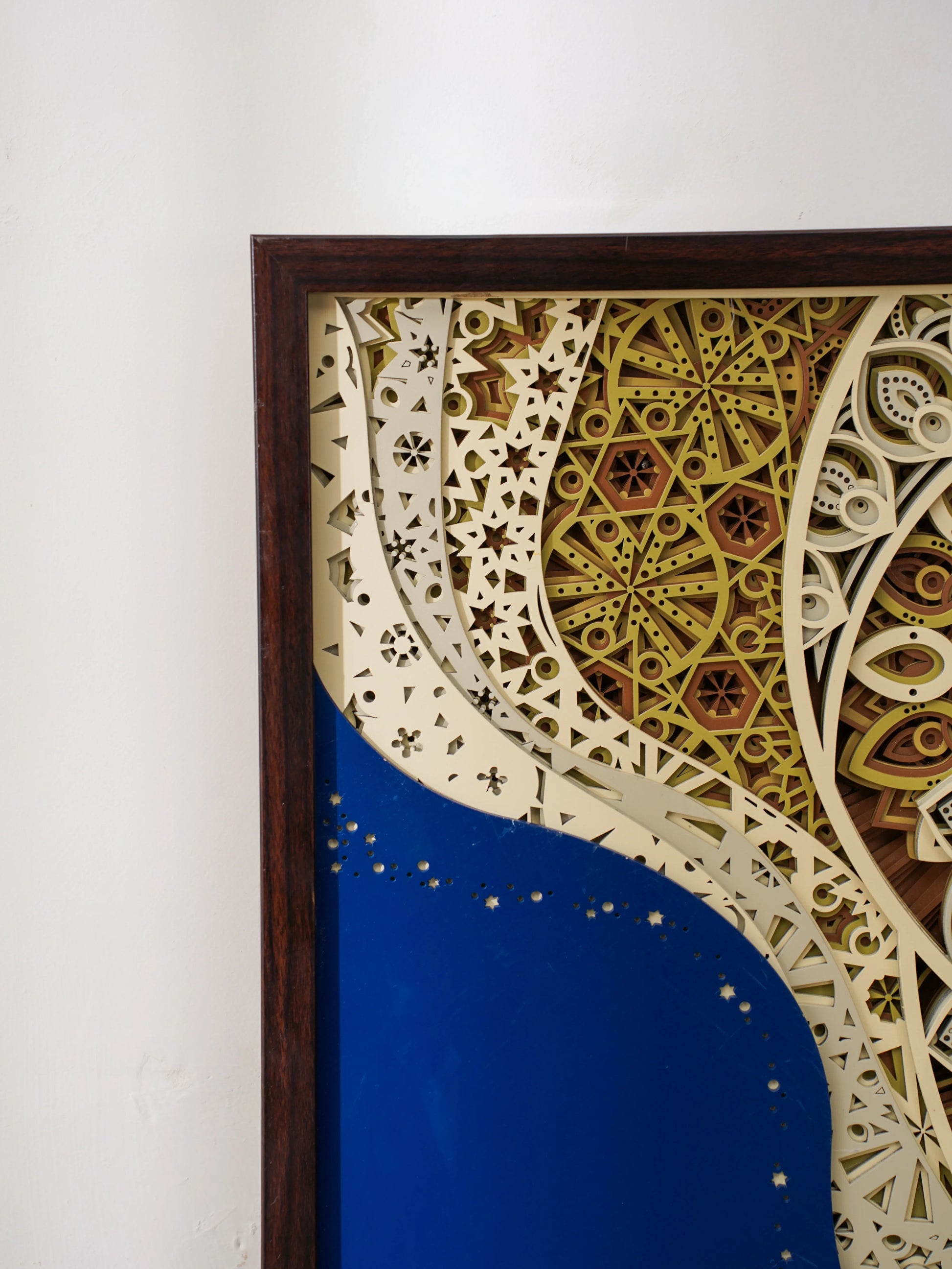 Celestial Cosmic Wood Art Galacta — Avant-Garde 3D Deep-Space Decor — Infinity Layered Stellar Sculpture - velvet & grain