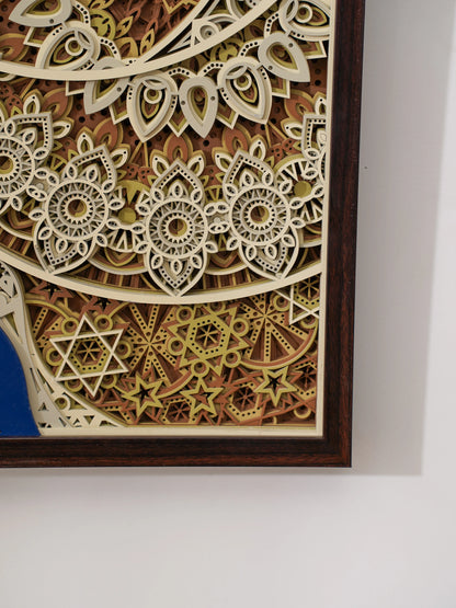 Celestial Cosmic Wood Art Galacta — Avant-Garde 3D Deep-Space Decor — Infinity Layered Stellar Sculpture - velvet & grain