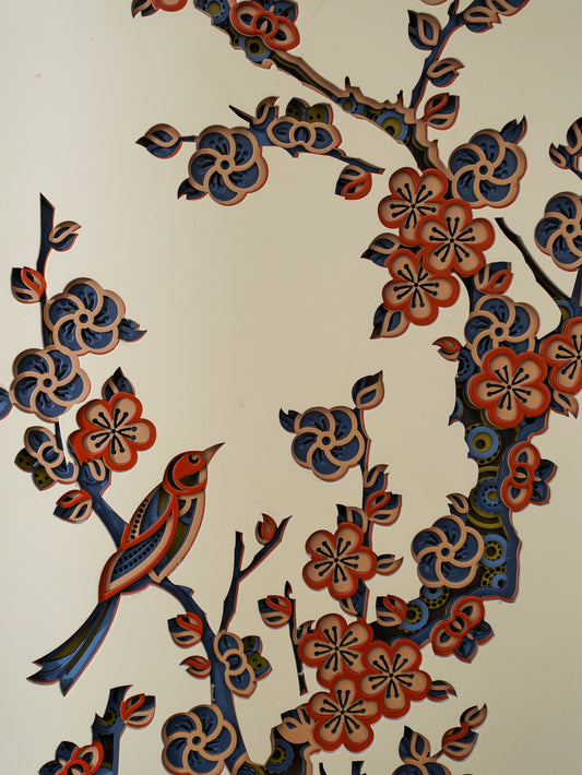 3D Wood Wall Art Botanical Quadrant - Multilayered Laser Cut Floral Decor - Hand Painted Nature Set - velvet & grain