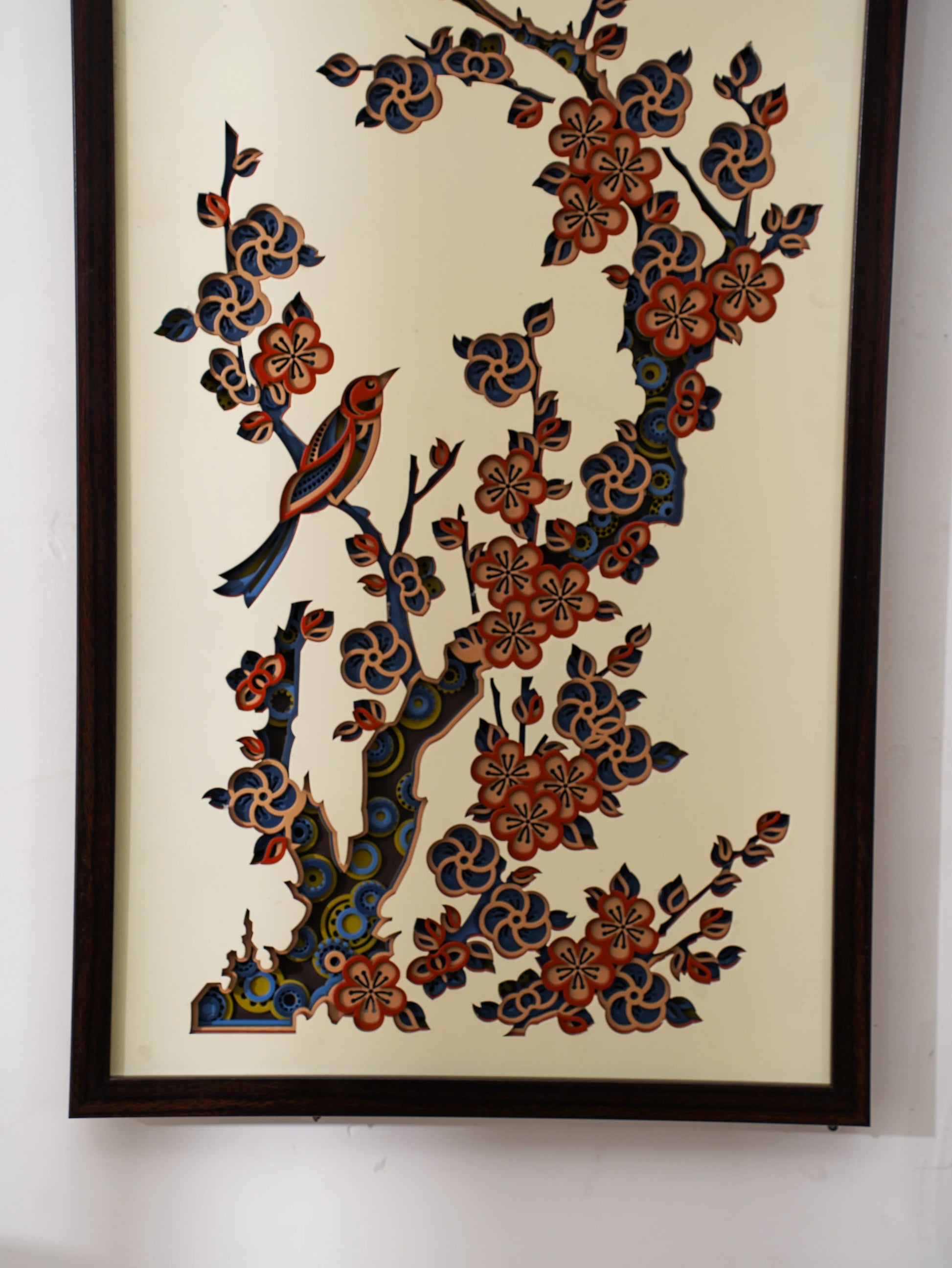 Nature-Inspired 3D Wood Wall Art Blossom & Birds — Hand-Finished Minimalist Home Decor — Modern Laser Cut Birch Plywood Sculpture - velvet & grain