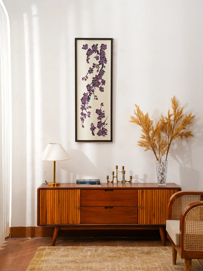 Artisan Crafted 3D Wood Art Floral Serenade — Romantic Botanical Filigree Decor — Modern Layered Birch teakwood Wall Piece - velvet & grain