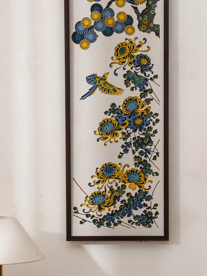 Modern Wall Art Chrysanthemum Flight - Luxury 3D Wood Decor - Minimalist Multilayered Floral Zen Sculpture - velvet & grain