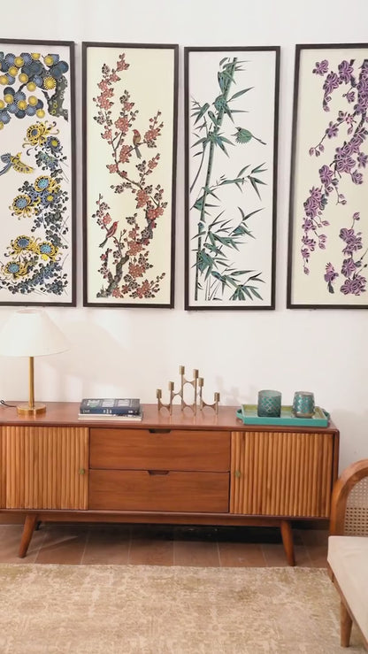 Botanical Quadrant Wall Decor -16X48
